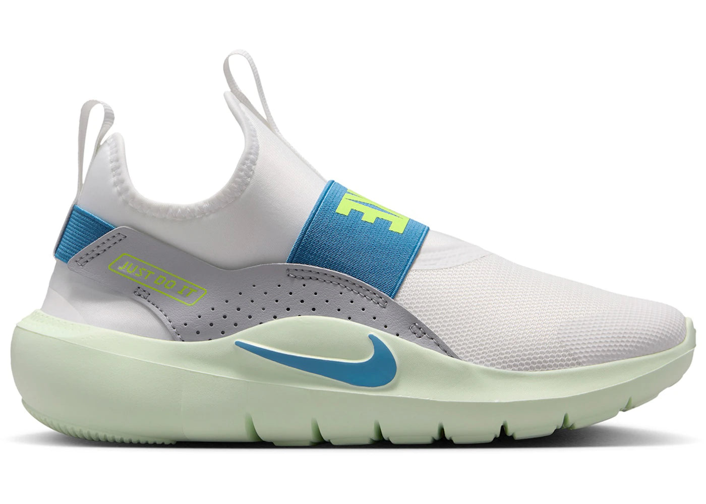 Nike Flex Runner 4 White Grey Volt Tint Dutch Blue (GS)