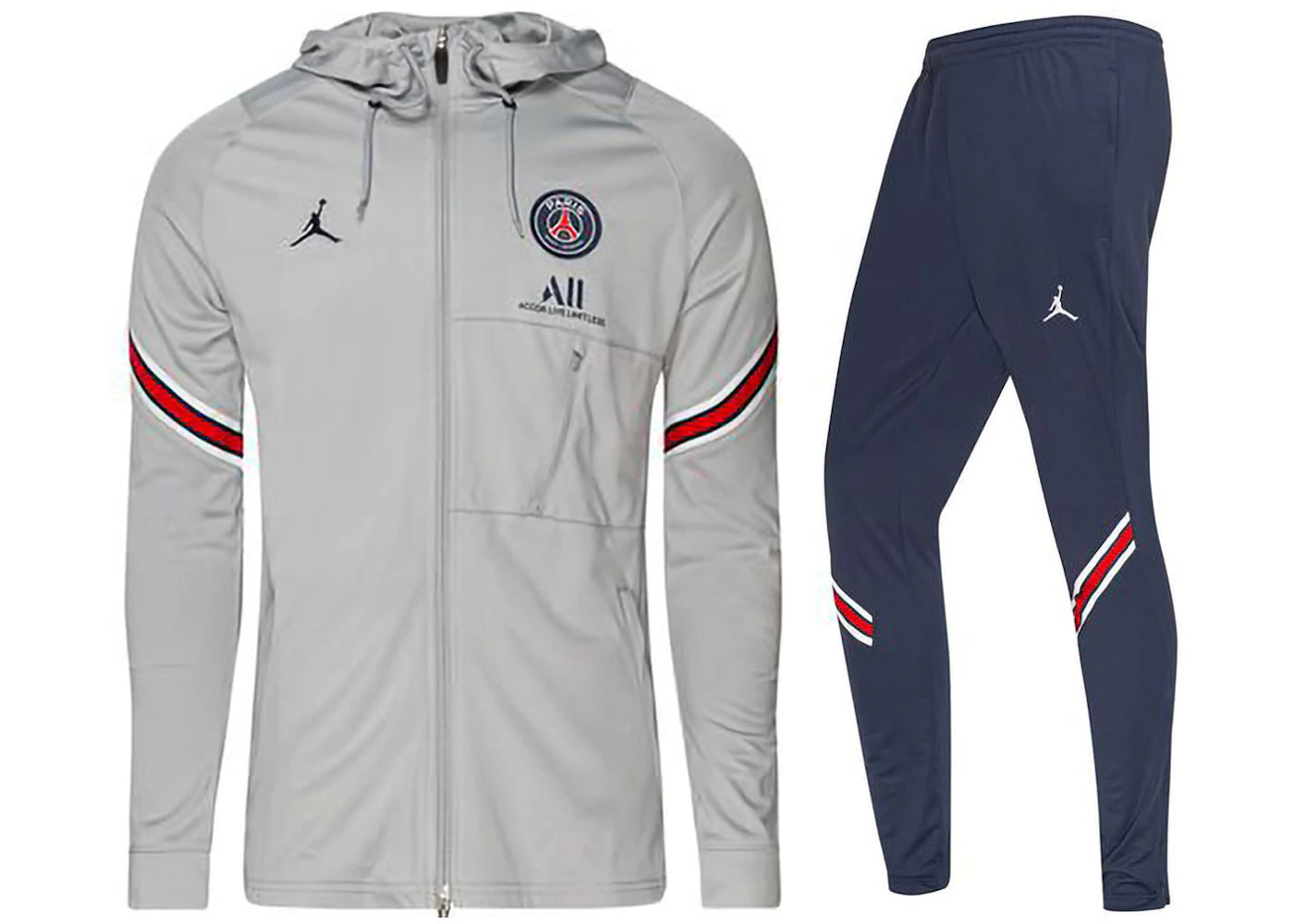 Nike Jordan Paris Saint Germain Dri-FIT Tracksuit Wolf Grey/Navy Blue