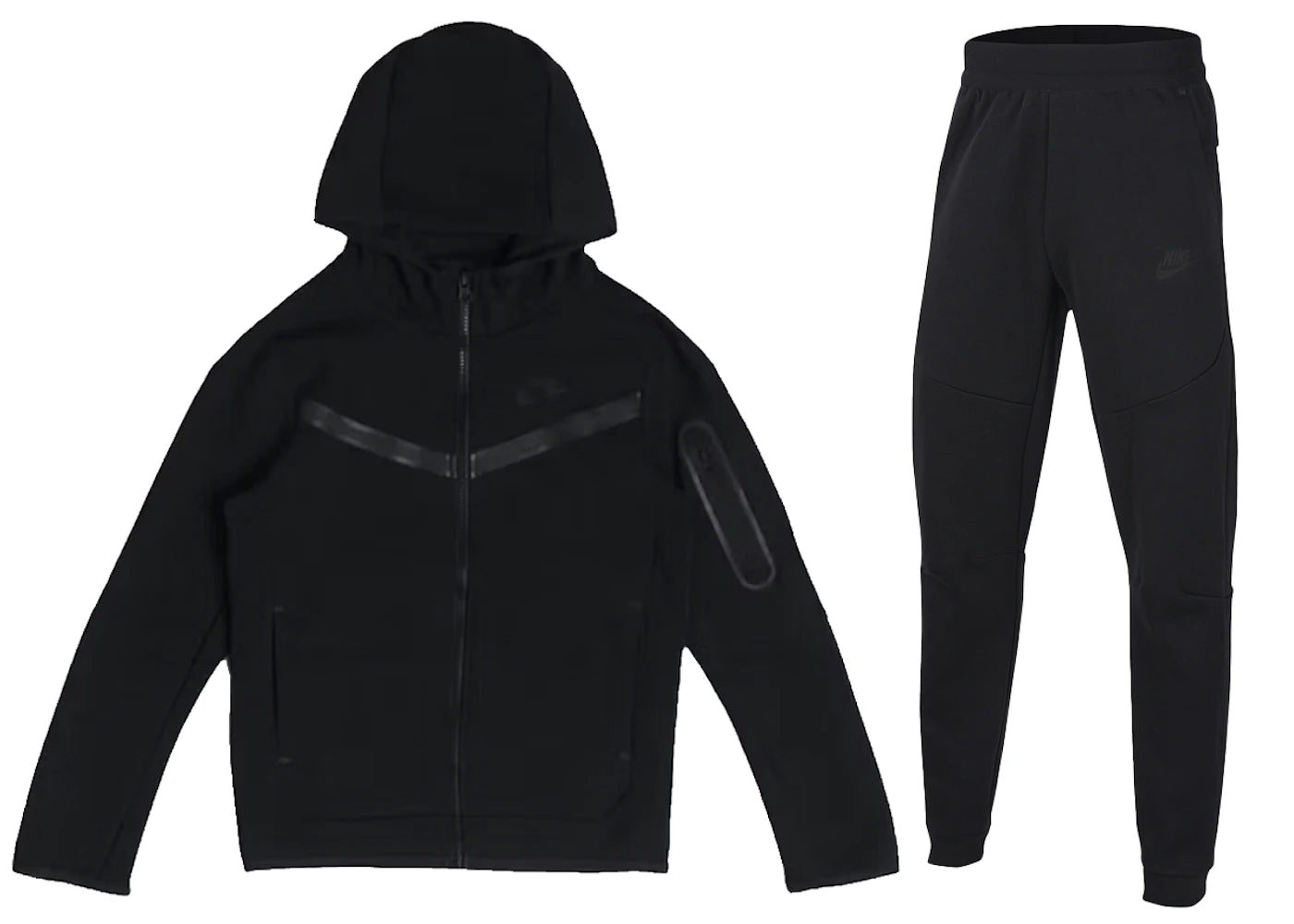 Nike Kids' Tech Fleece Full-Zip Hoodie & Joggers Set Black/Black