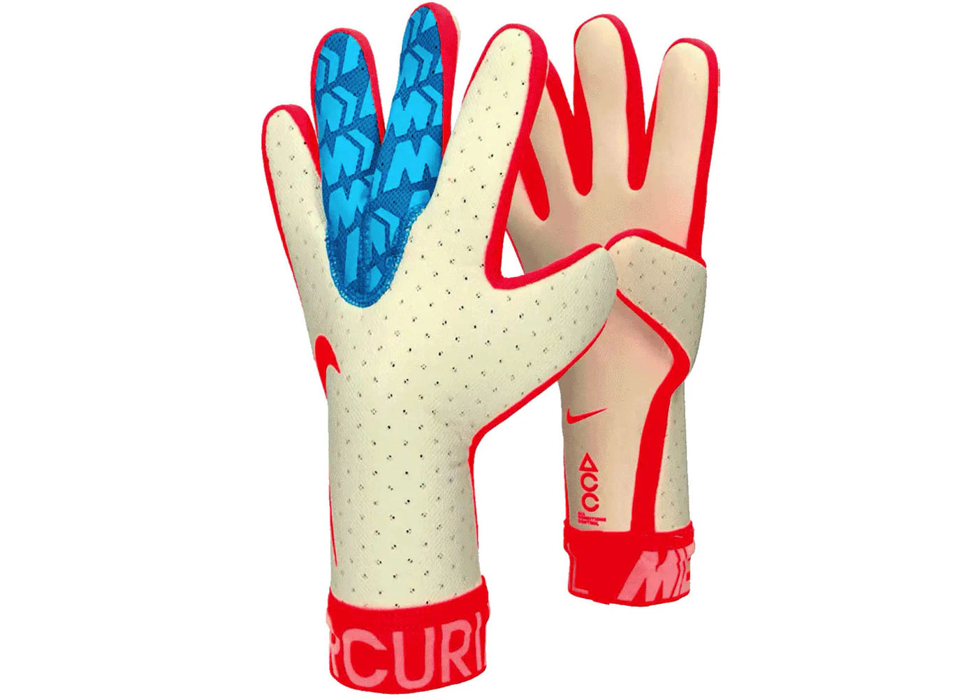 Nike Mercurial Touch Elite Goalkeeper Gloves White/Aqua Blue