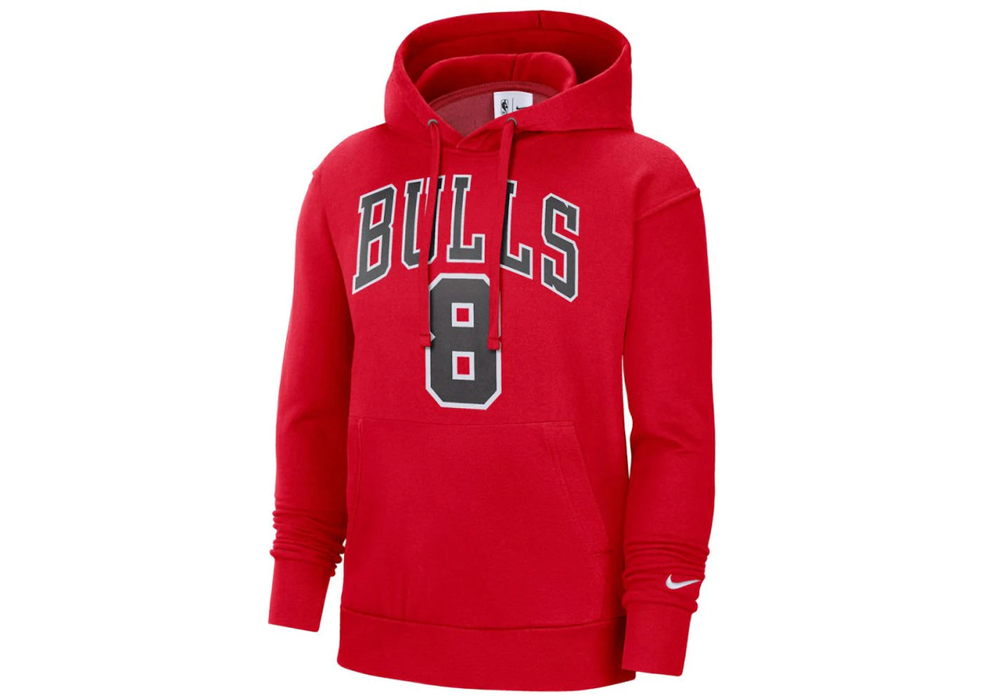 Nike NBA Chicago Bulls Zach Lavine Essential Fleece Pullover Loose Fit Hoodie Red