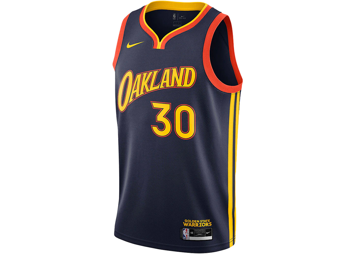 Nike NBA Golden State Warriors Oakland 2021/22 Stephen Curry City Edition Swingman Jersey College Navy/Team Orange