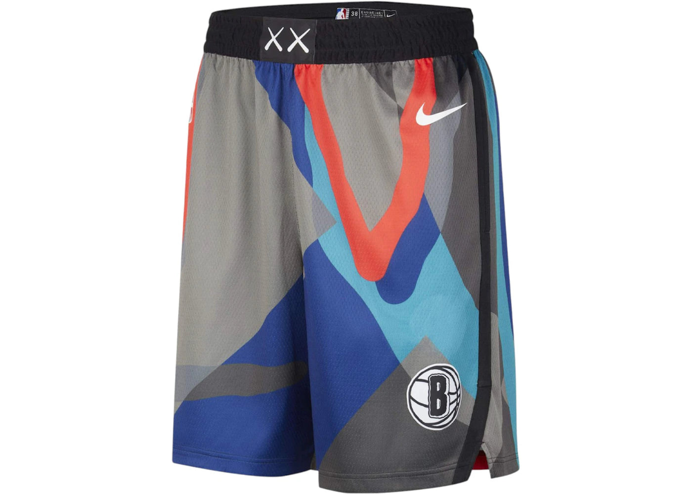 Nike NBA x KAWS Brooklyn Nets City Edition Swingman Shorts Grey/Blue/Black
