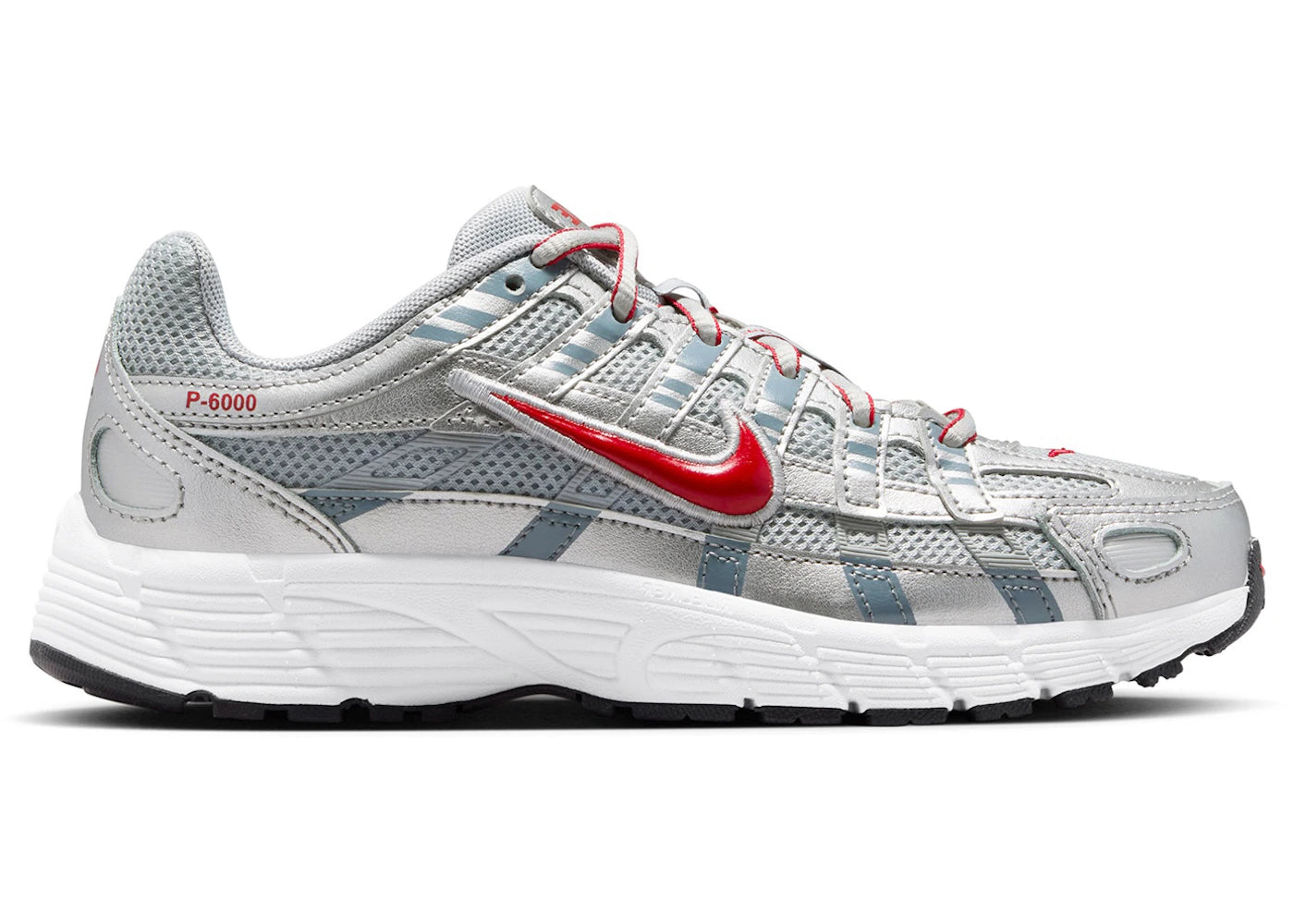 Nike P-6000 Metallic Silver Gym Red (GS)