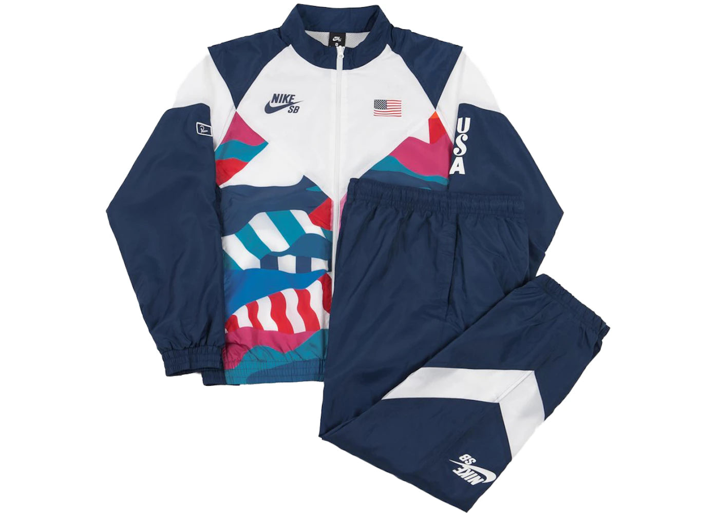 Nike SB x Parra USA Federation Kit Skate Tracksuit (Asia Sizing) Brave Blue/White