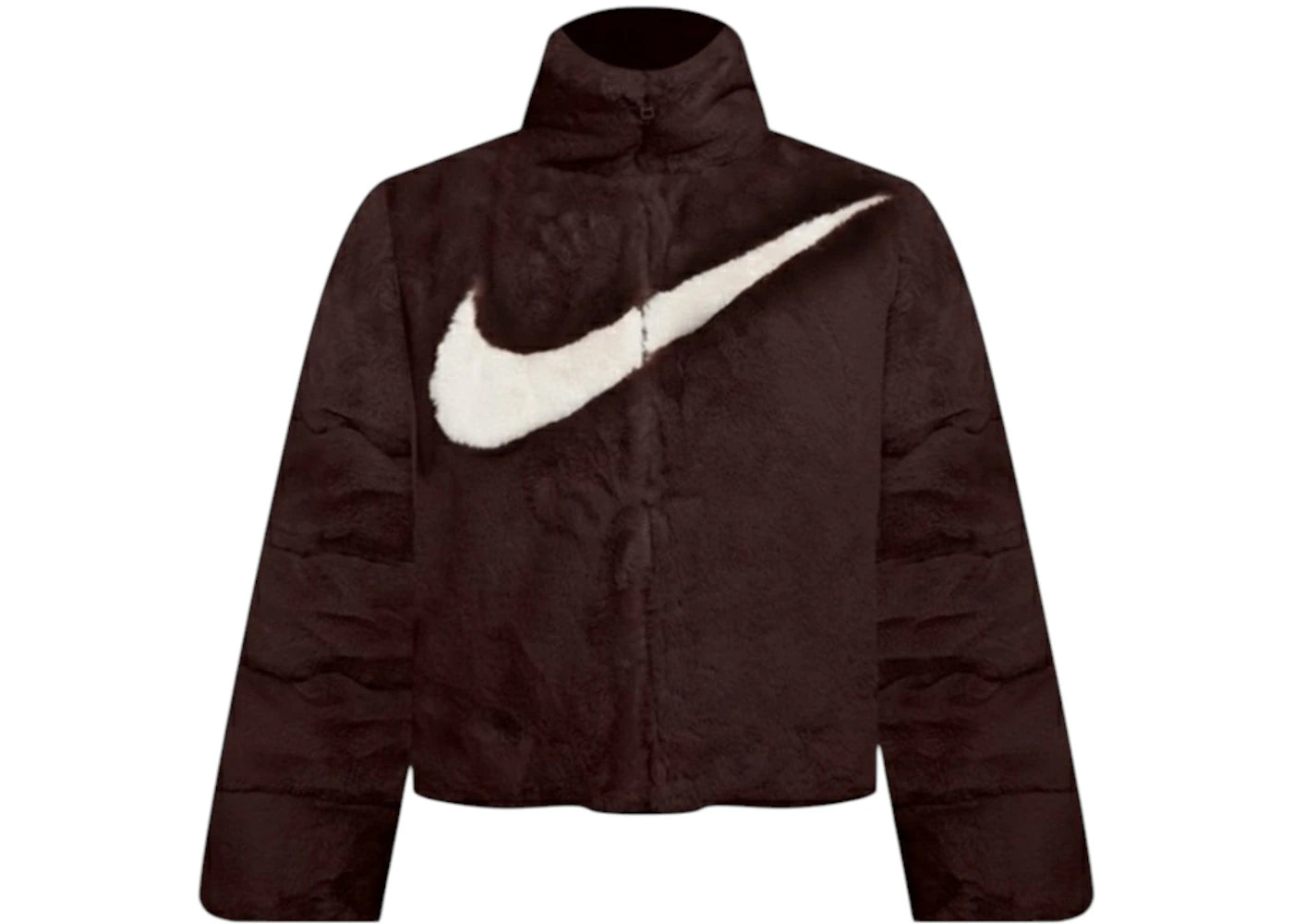 Nike Sportswear Essentials Oversized Faux Fur Puffer Jacket Light Orewood Brown
