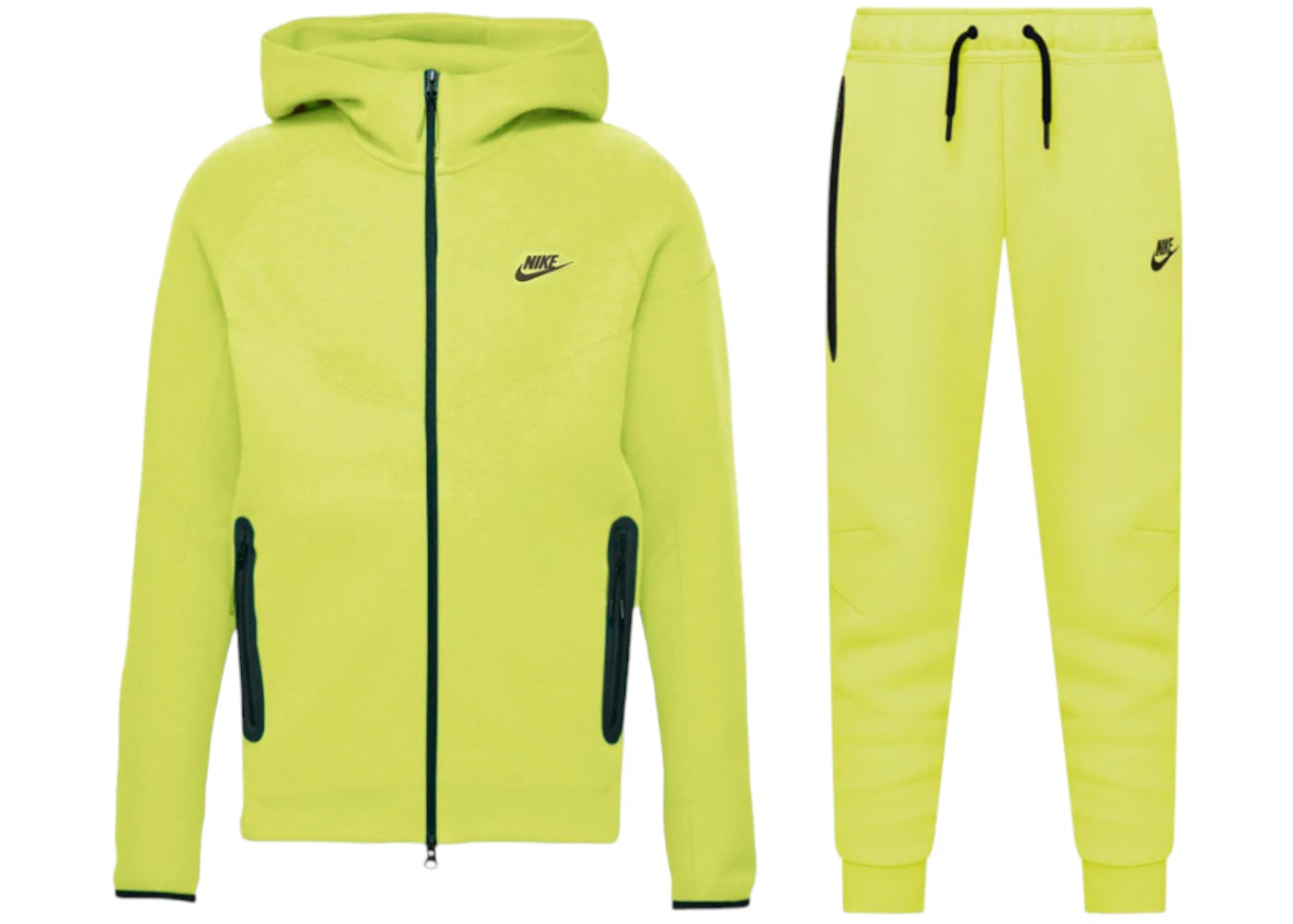 Nike Sportswear Kids Tech Fleece Windrunner Full Zip Hoodie & Pant Set Bright Cactus/Black