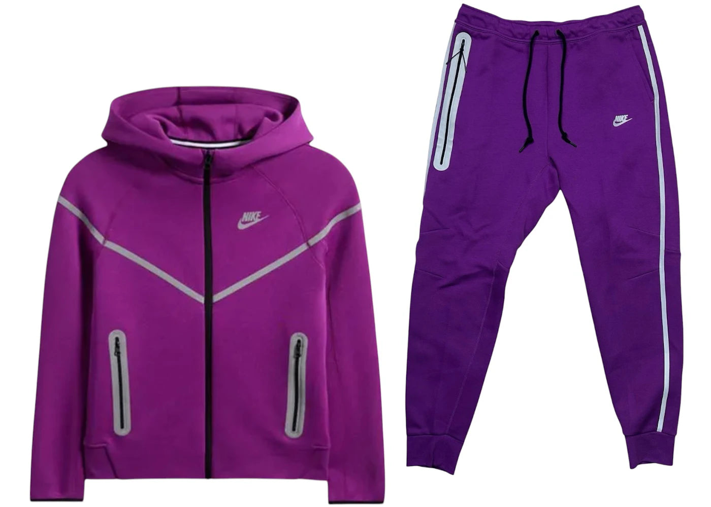 Nike Sportswear Tech Fleece Full Zip Hoodie And Joggers Set Bold Berry