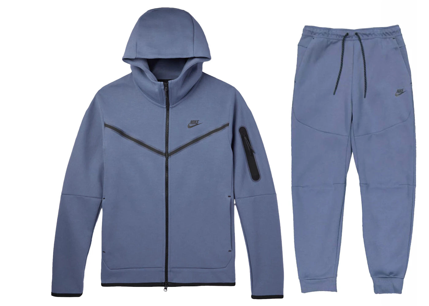 Nike Sportswear Tech Fleece Full Zip Hoodie & Joggers Set Diffused Blue/Black