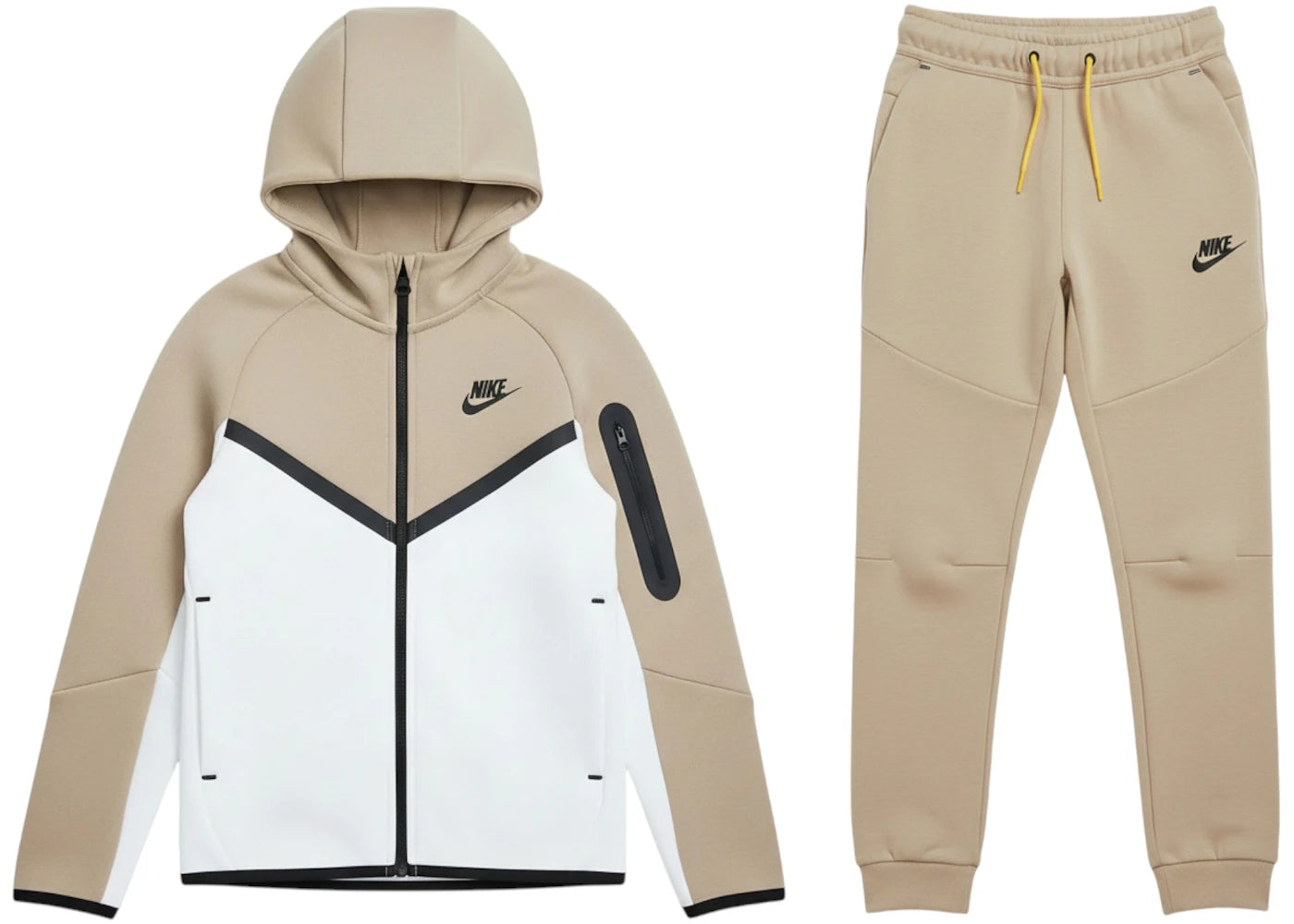 Nike Sportswear Kids Tech Fleece Full Zip Hoodie and Joggers Set Khaki