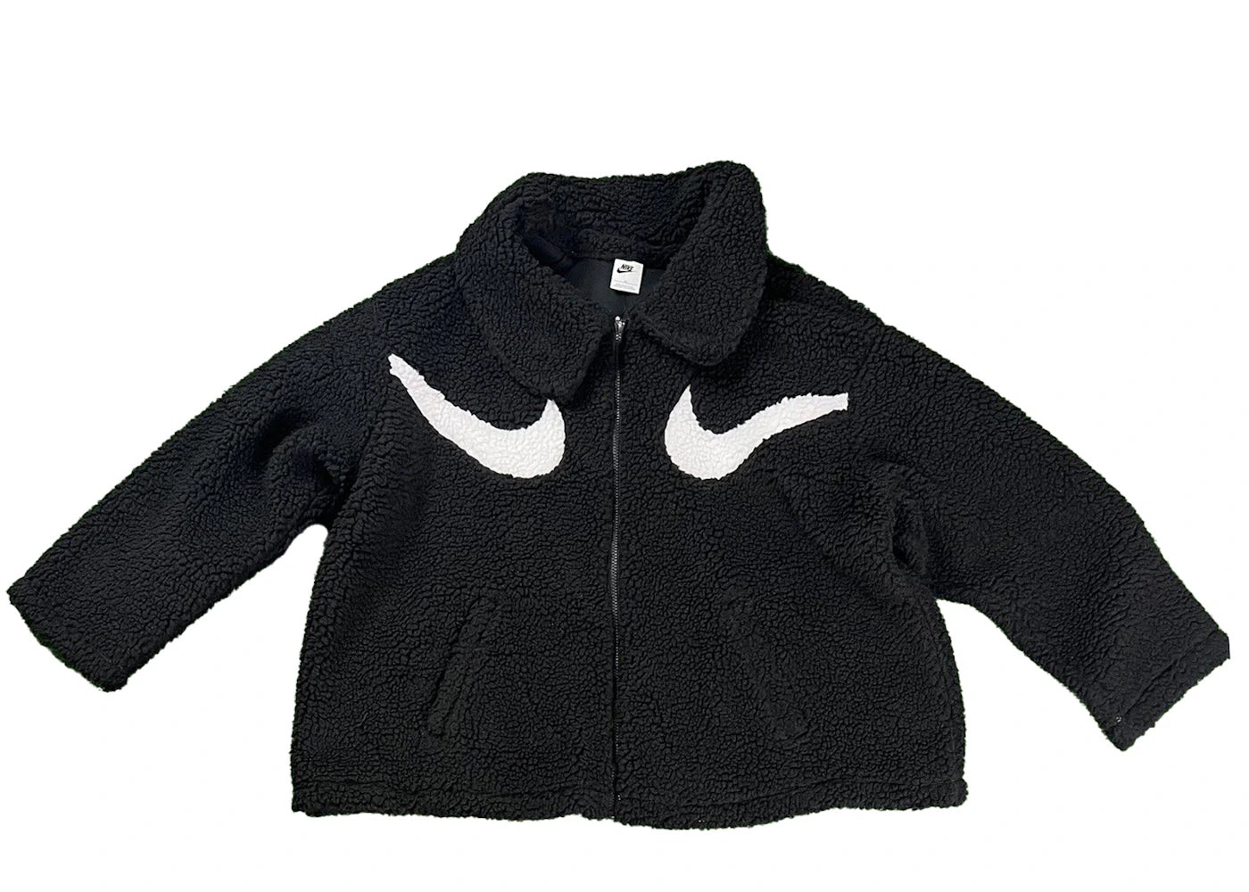 Nike Swoosh Full-Zip Sherpa Jacket Black/White