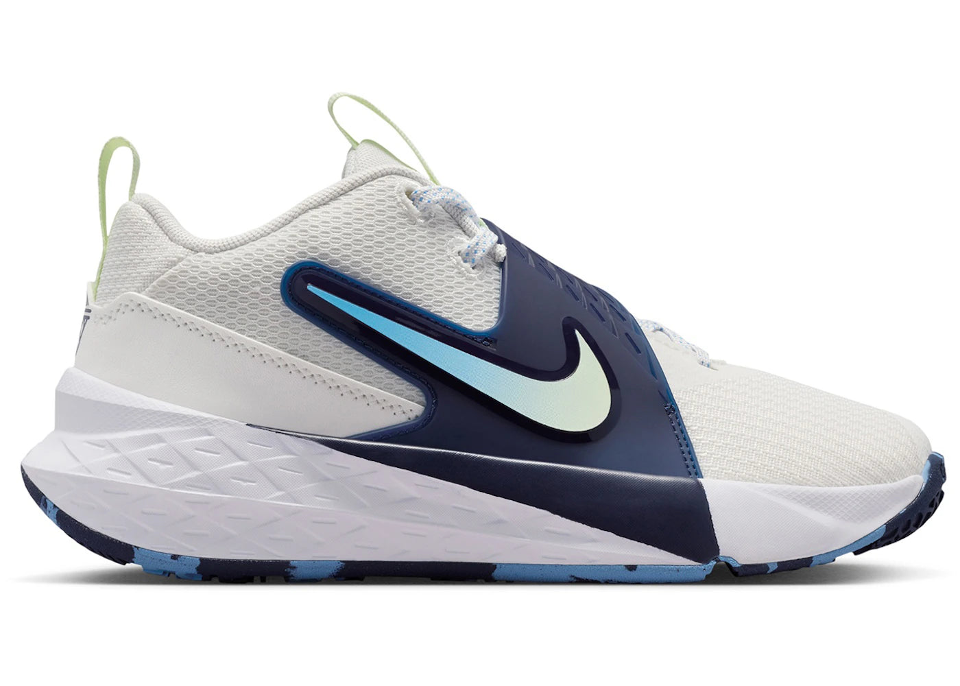 Nike Team Hustle D 12 White Midnight Navy Volt Tint (GS)