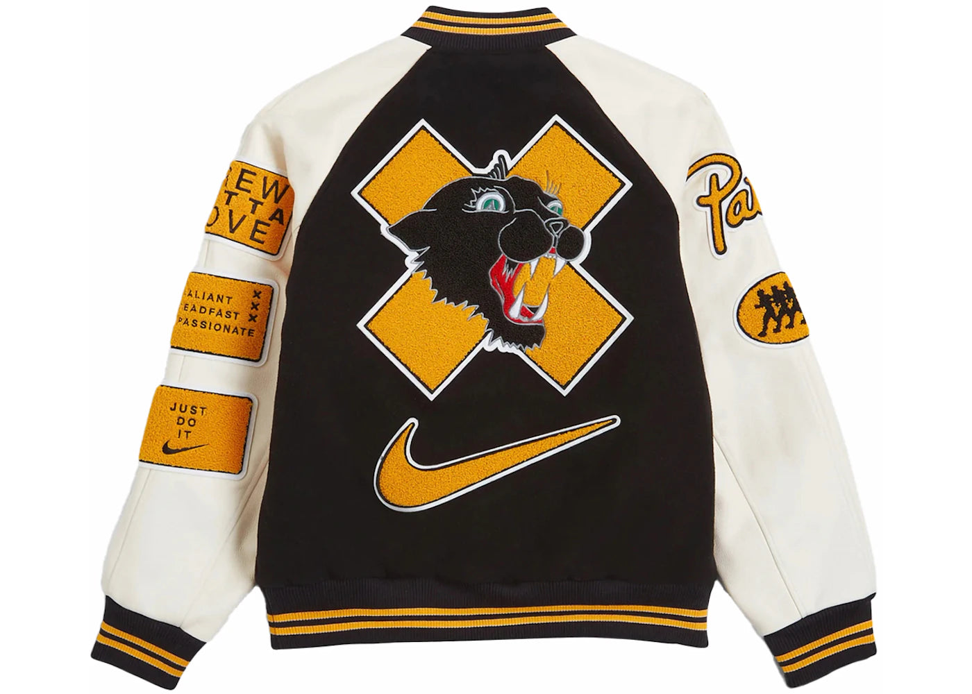 Nike x Patta Running Team Varsity Jacket Black/Yellow/White