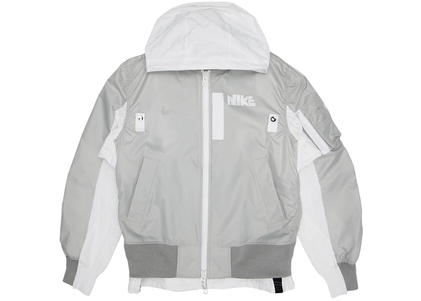 Nike x Sacai Layered Bomber Jacket Grey Fog