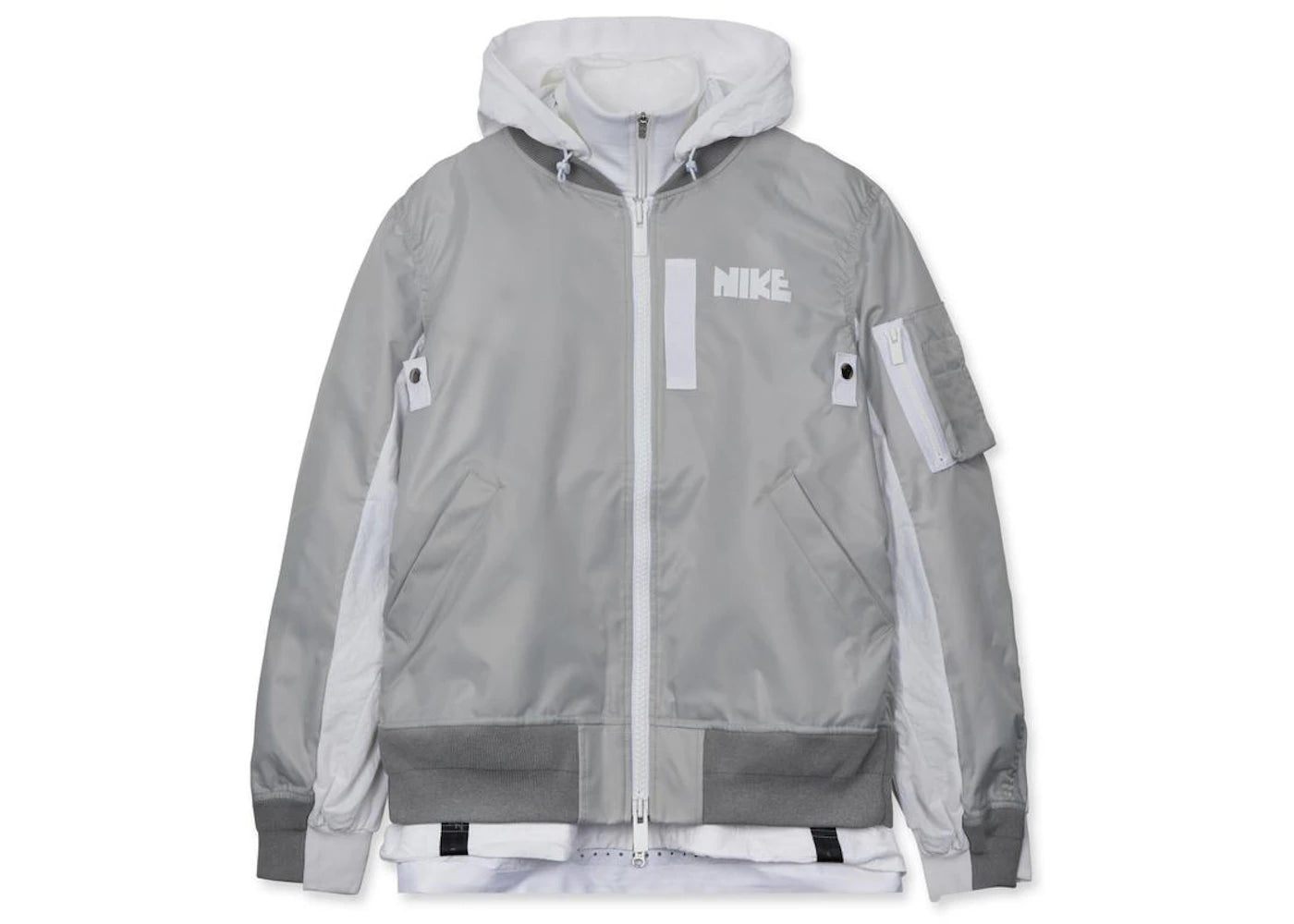 Nike x Sacai Layered Bomber Jacket Grey Fog (Womens)