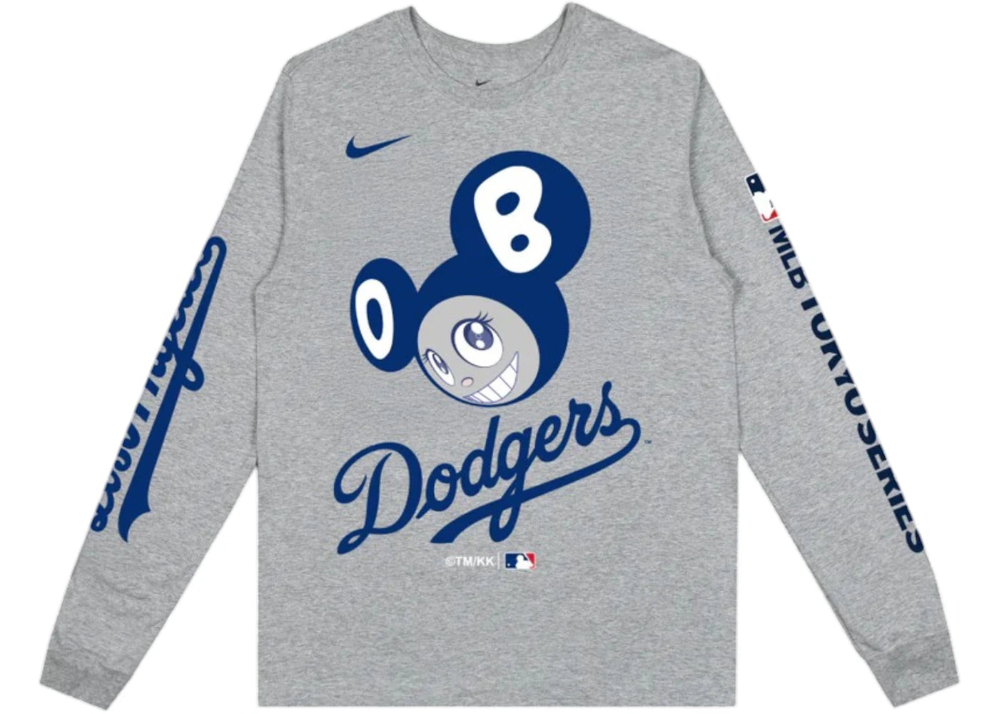 Nike x Takashi Murakami x MLB World Tour Tokyo Series 2025 Dodgers L/S Tee Grey
