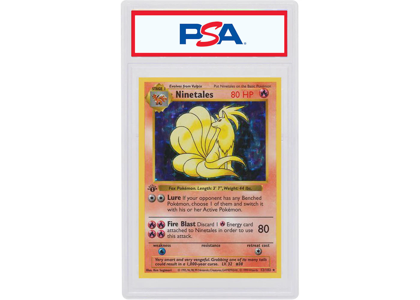 Ninetales-Holo 1999 Pokemon TCG Base Set 1st Edition #12/102 (PSA or BGS Graded)