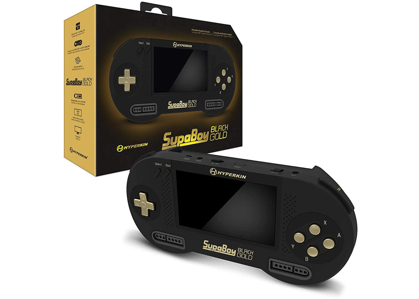 Nintendo Nes Hyperkin SupaBoy Portable Pocket Console (M08889-BKGD) Blackgold