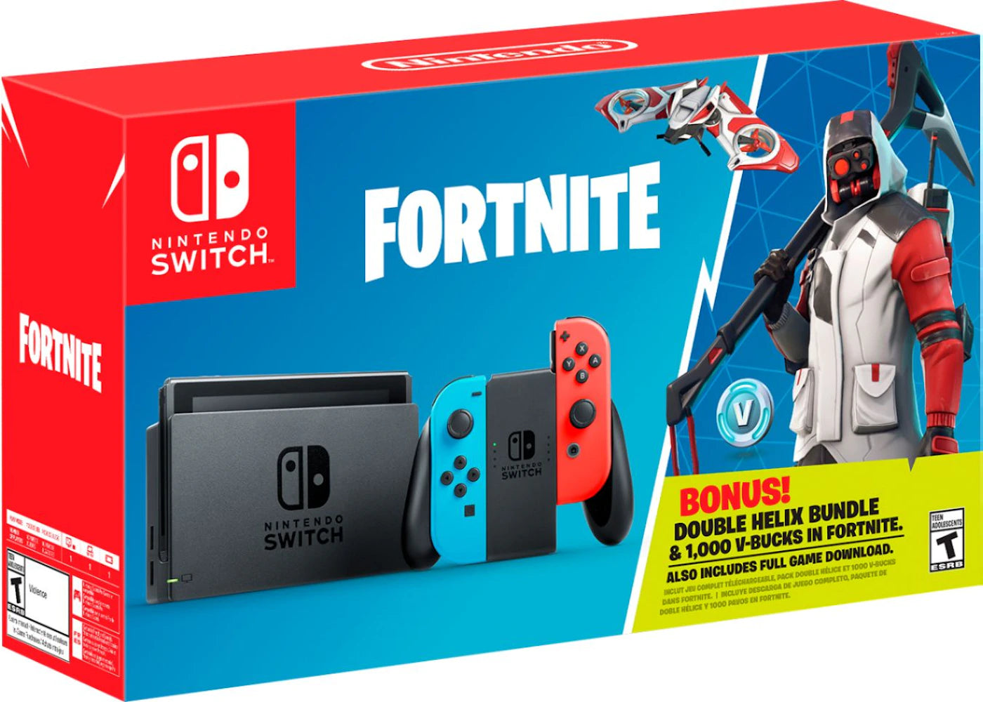 Nintendo Switch Fornite Double Helix Console Bundle HACSAP3C1 Blue/Red