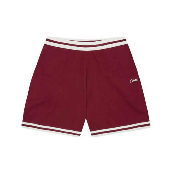 Corteiz Deala Knit Shorts Burgundy