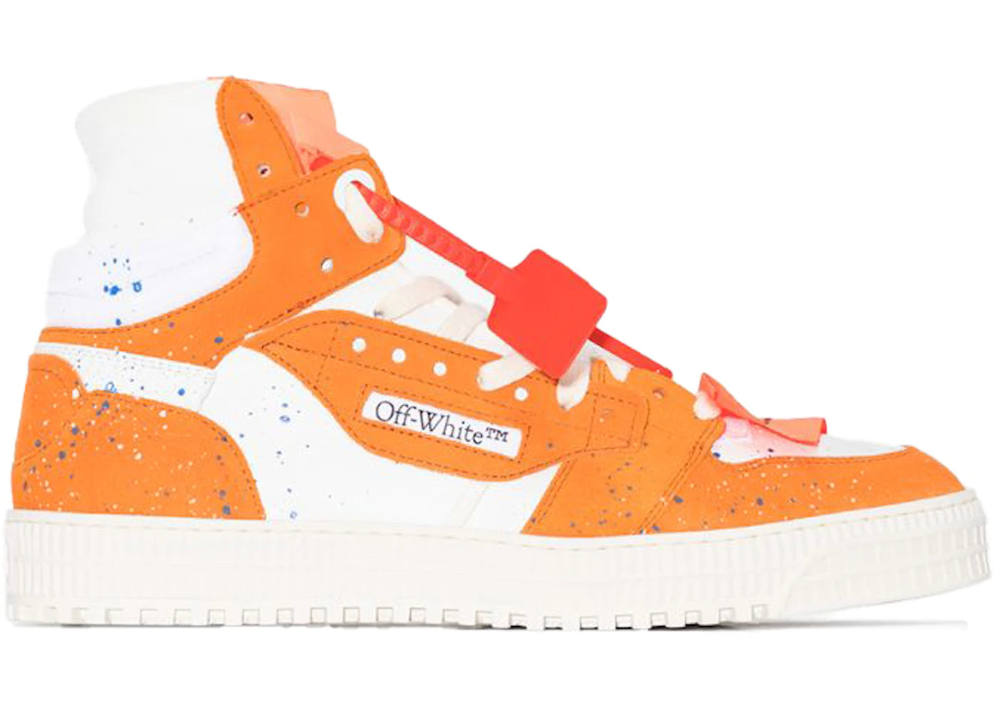 OFF-WHITE 3.0 Off Court High-Top Sneakers White Orange Paint Splatter (Women's)