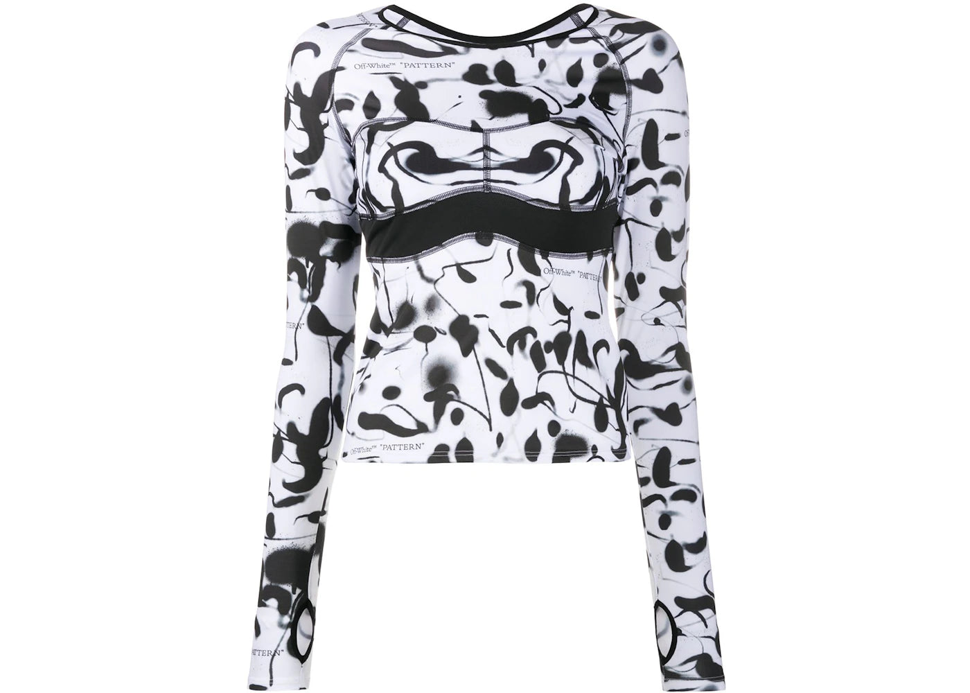 OFF-WHITE Abstract Print Performance Longsleeve T-Shirt Black/White