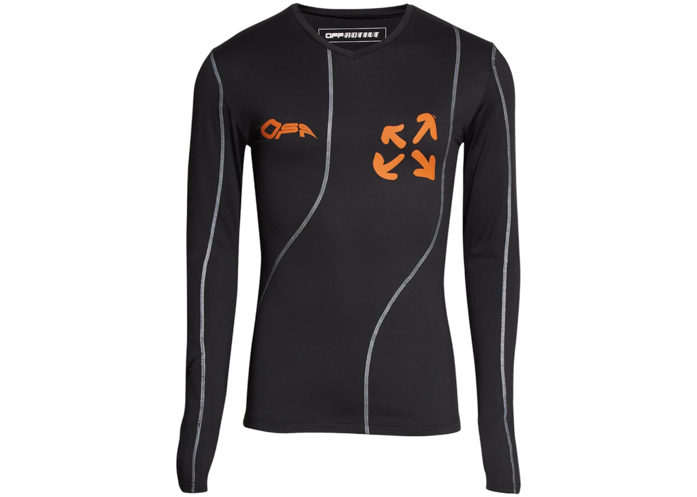 OFF-WHITE Active L/S Reflective Compression T-shirt Black/Orange