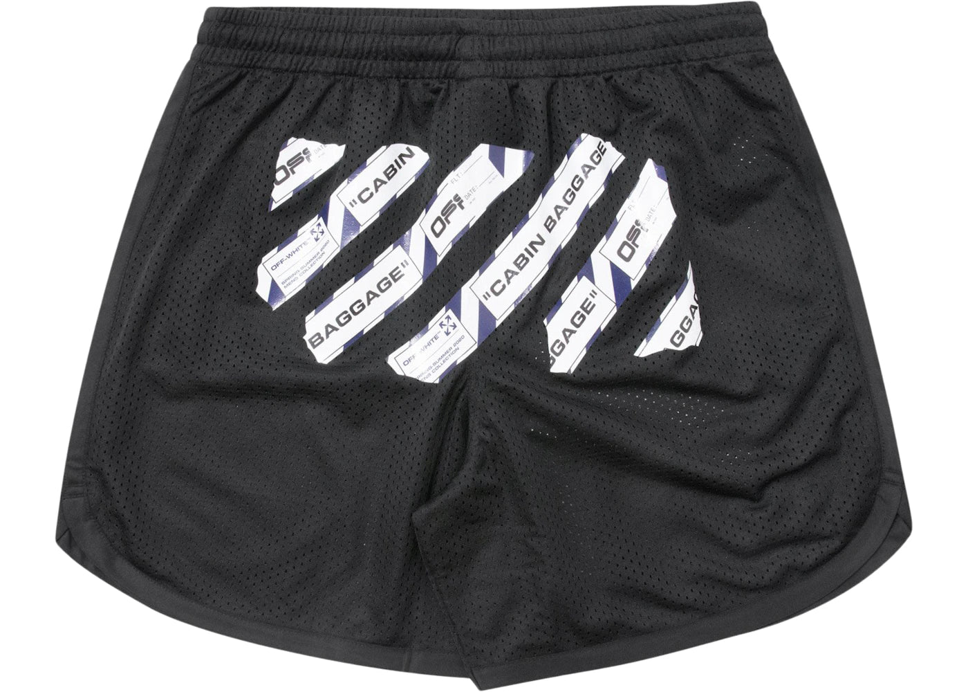 OFF-WHITE Airport Tape Mesh Shorts Black/Multicolor