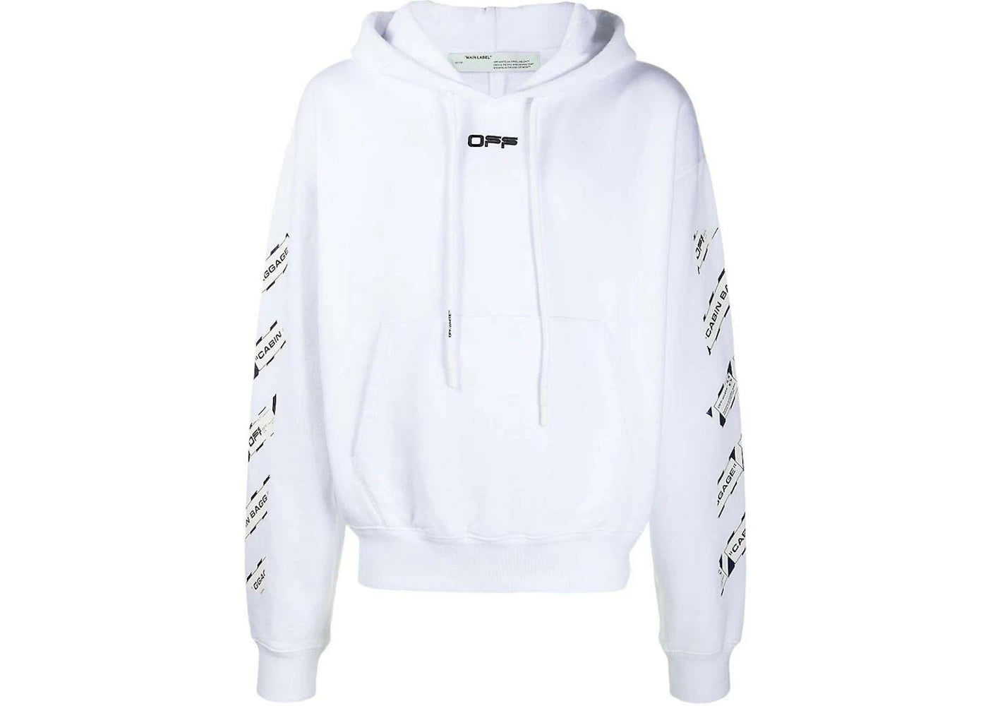 OFF-WHITE Airport Tape Slim Hoodie White
