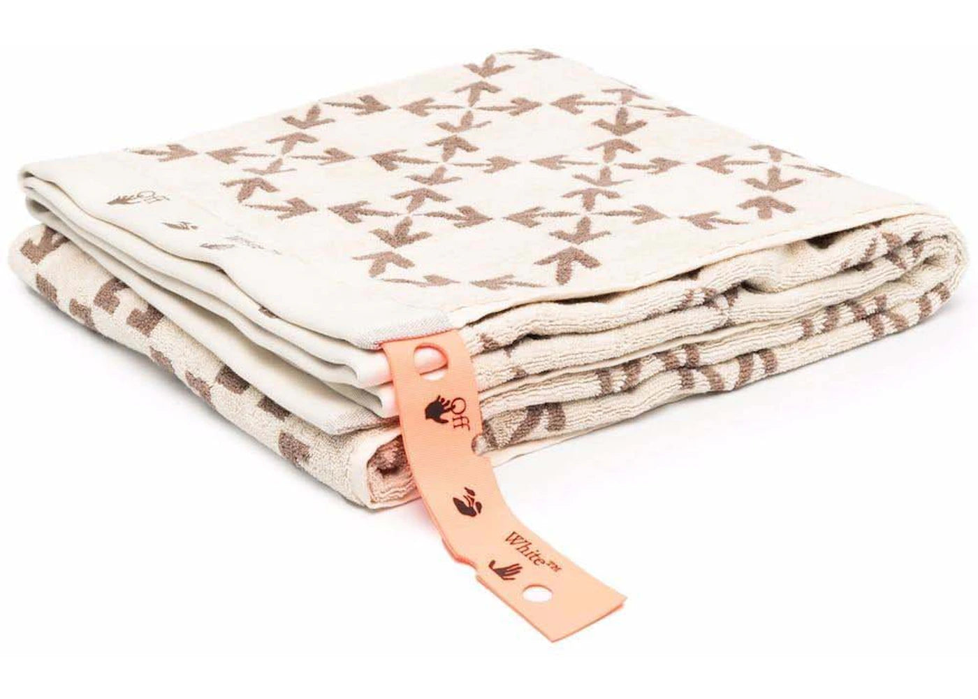 OFF-WHITE Arrow Pattern Shower Towel Beige/Ivory