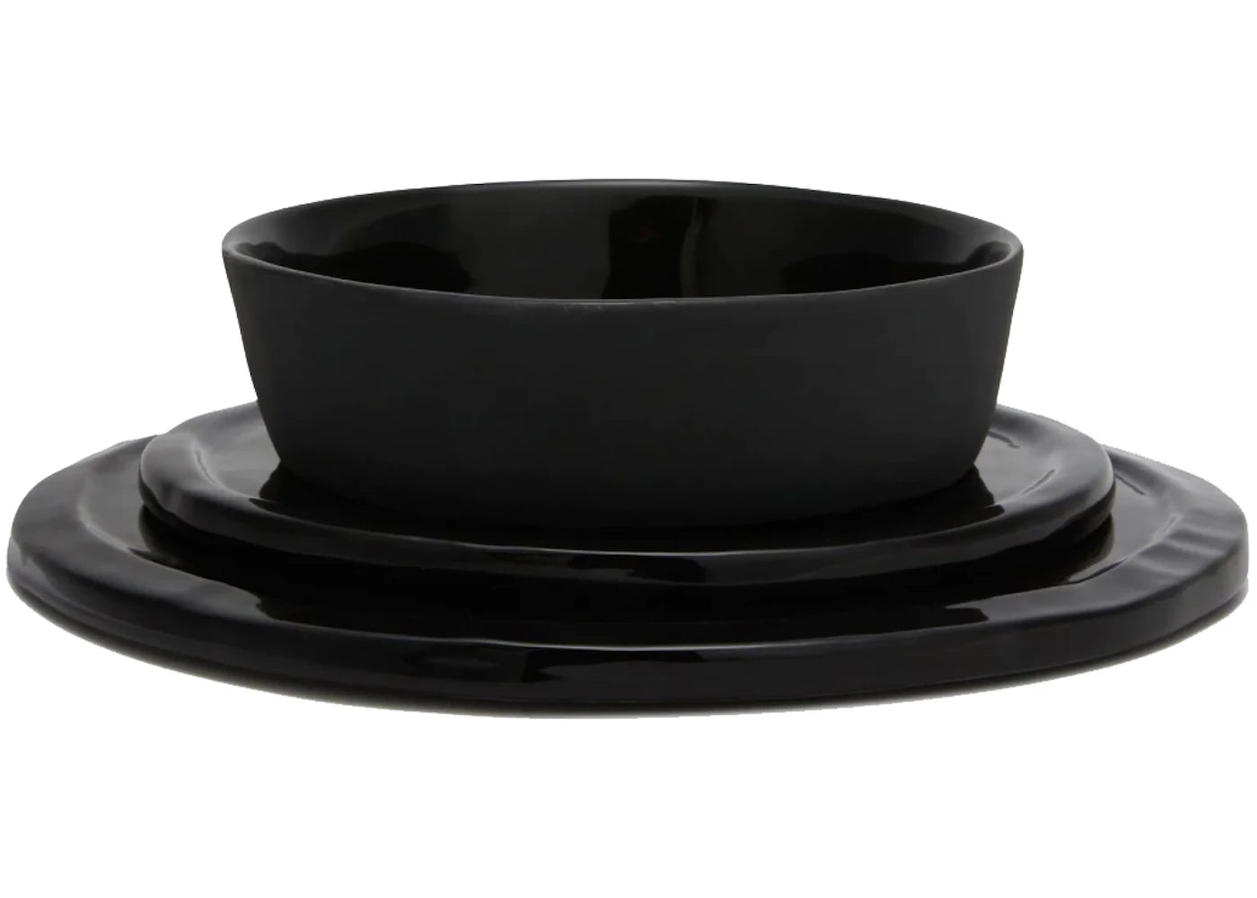 OFF-WHITE Black Matte Ceramic Lunch Set