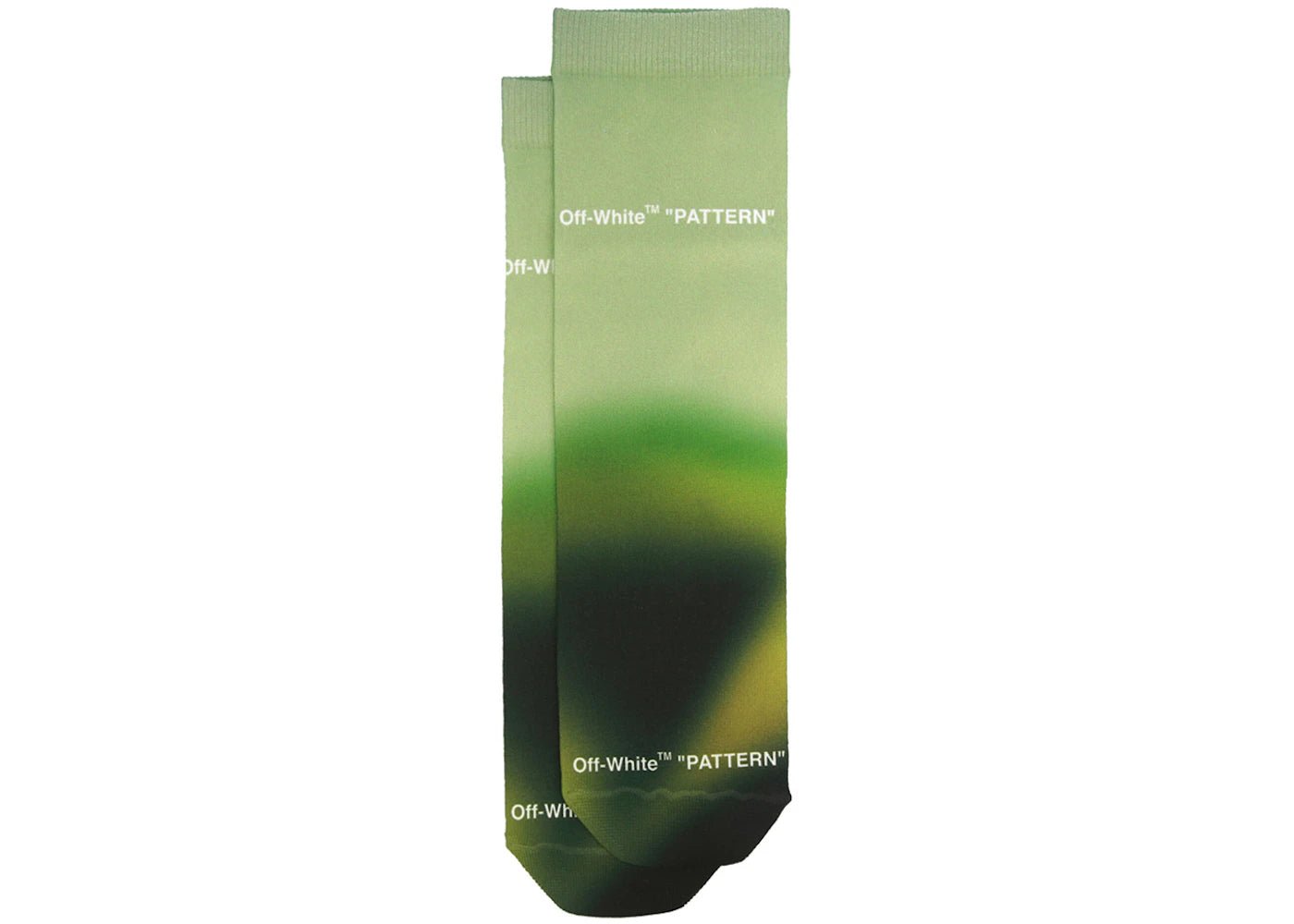 OFF-WHITE Blurred Logo Crew Socks Green/White