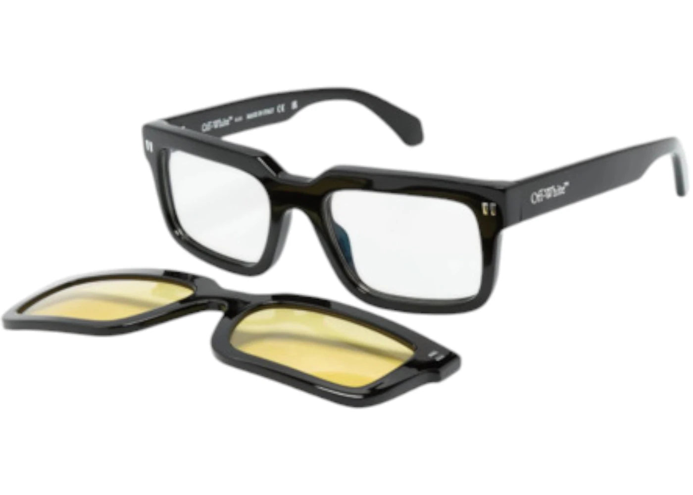 OFF-WHITE Clip On Eyeglasses Black Yellow Polarized (OERI130S24PLA0011018-FR)