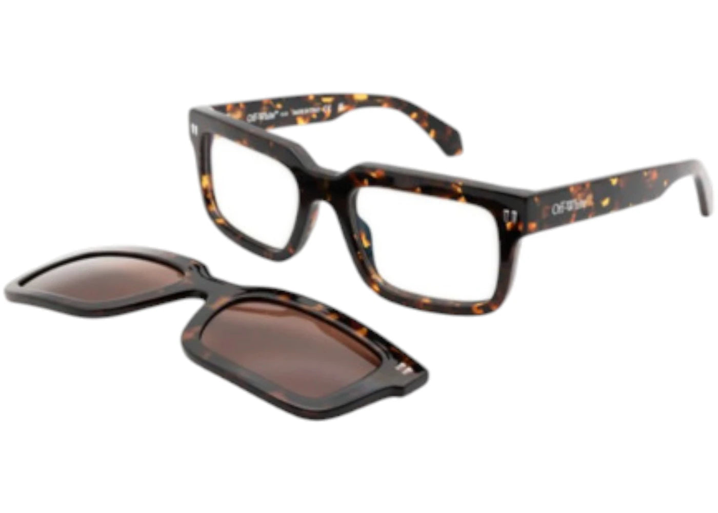 OFF-WHITE Clip On Eyeglasses Havana Brown Polarized (OERI130S24PLA0016064-FR)