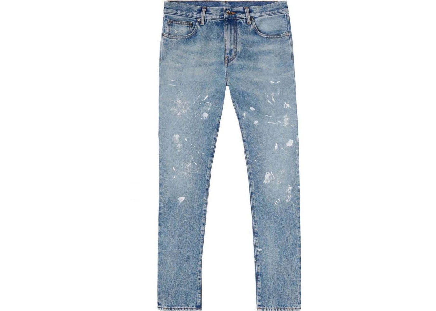 OFF-WHITE Diag Outline Paint Skinny Jeans Vintage Blue