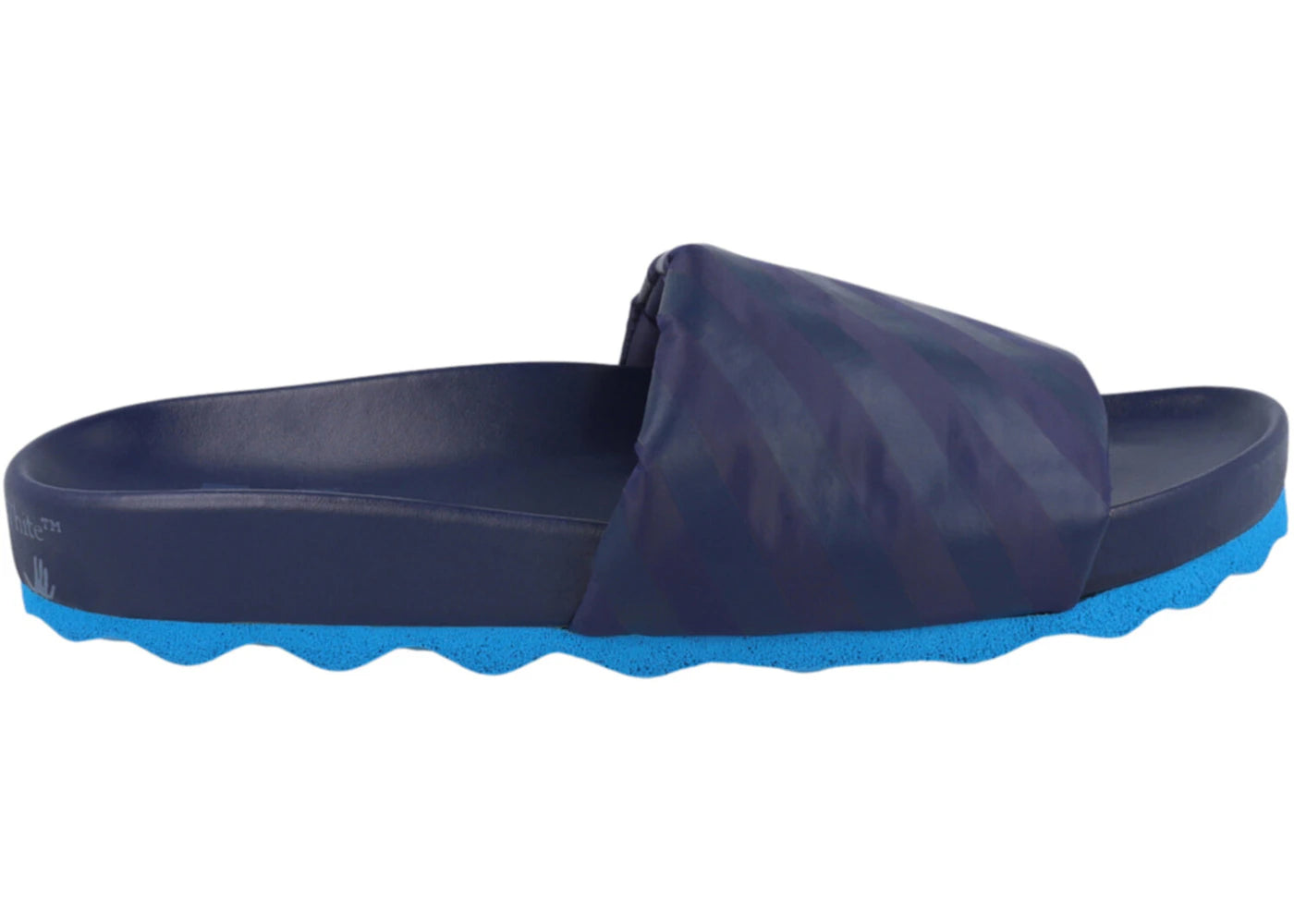 OFF WHITE Diag Strip Slides Electric Blue