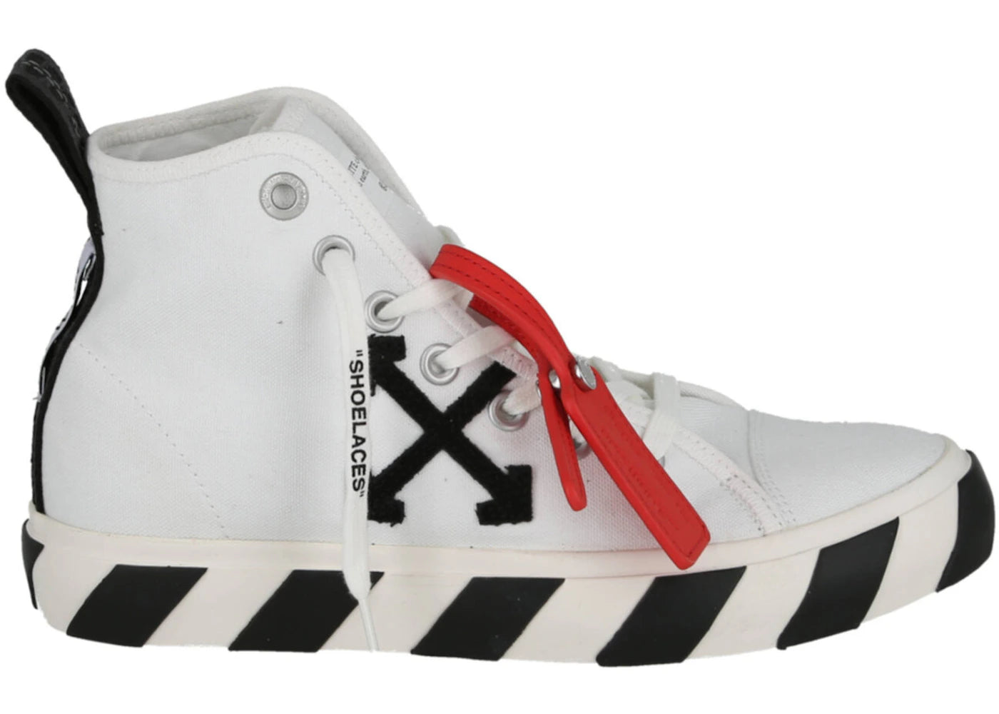 OFF-WHITE High-Top Vulcanized Canvas Sneaker White Black