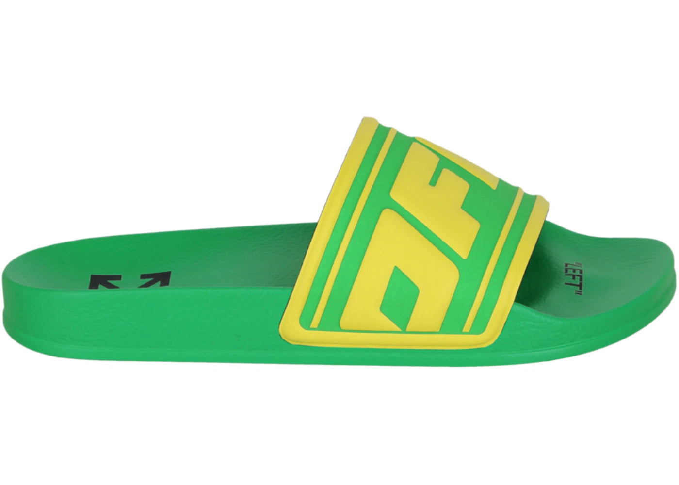 OFF-WHITE Logo Pool Slides Green Yellow (Women's)