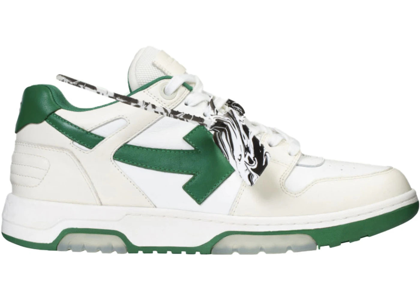 OFF-WHITE Out Of Office "OOO" Low Tops White Green 2021