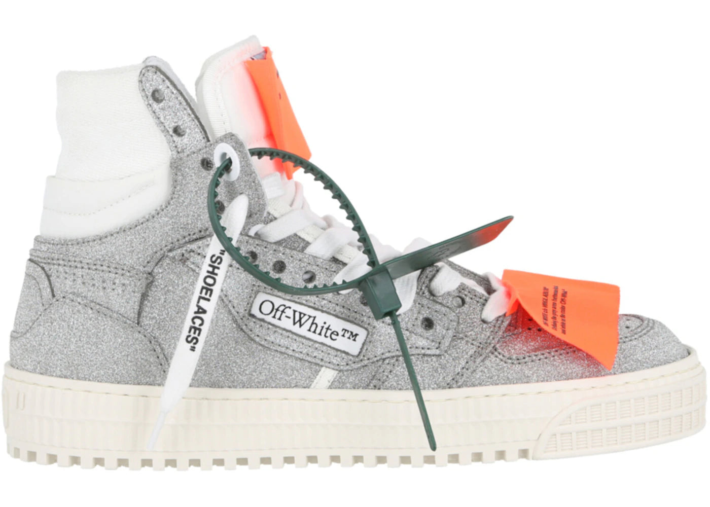 OFF-WHITE Off-Court 3.0 Glitter High Top Sneaker Silver White (Women's)