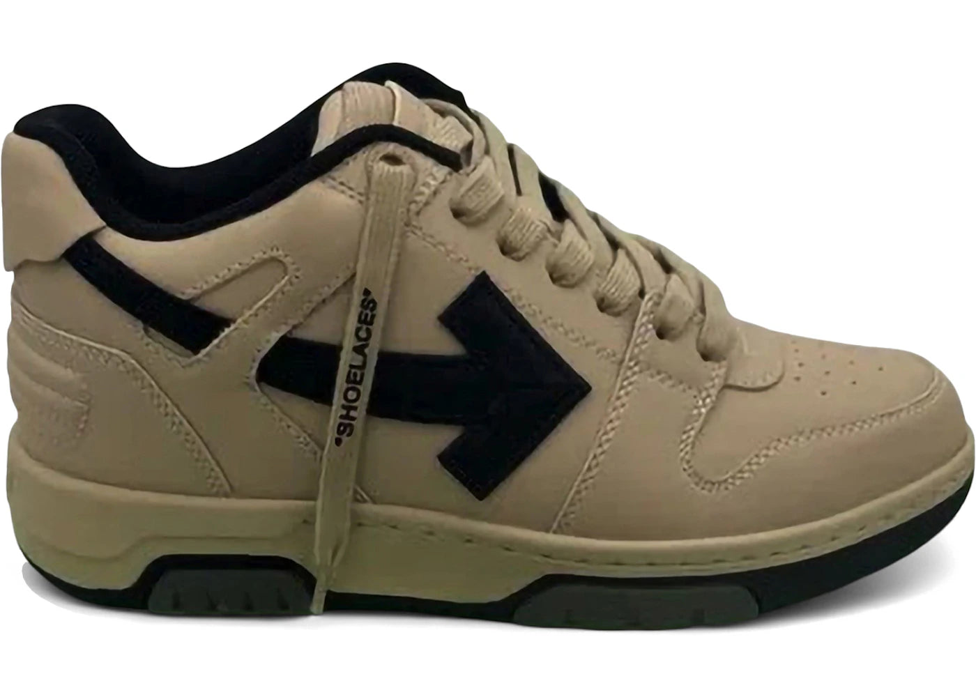 OFF-WHITE Out Of Office OOO Low Tops Beige Black
