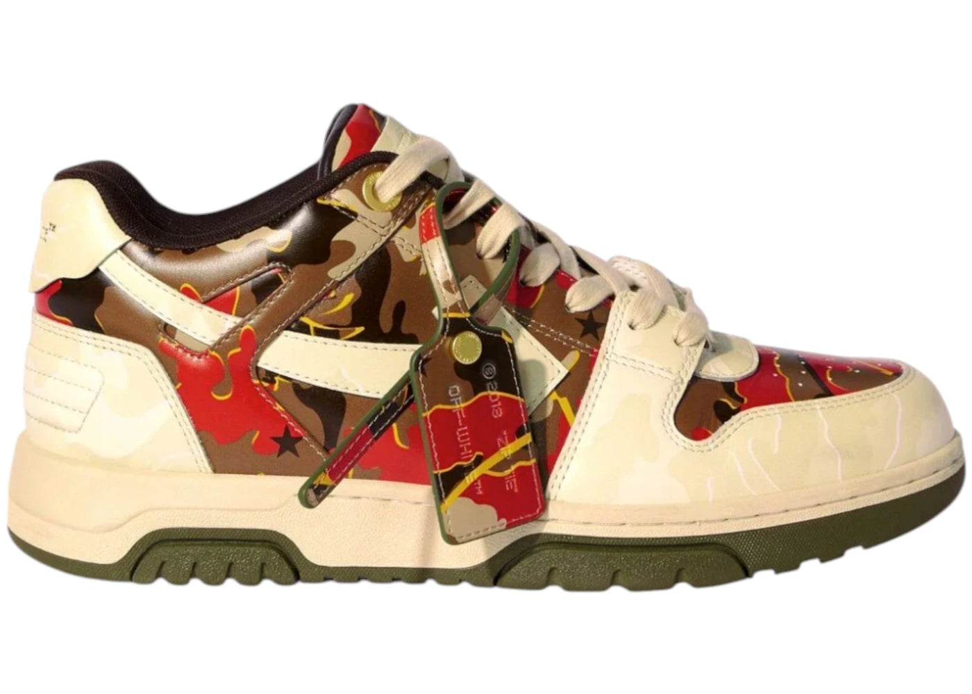 OFF-WHITE Out Of Office OOO Low Tops Beige Camo