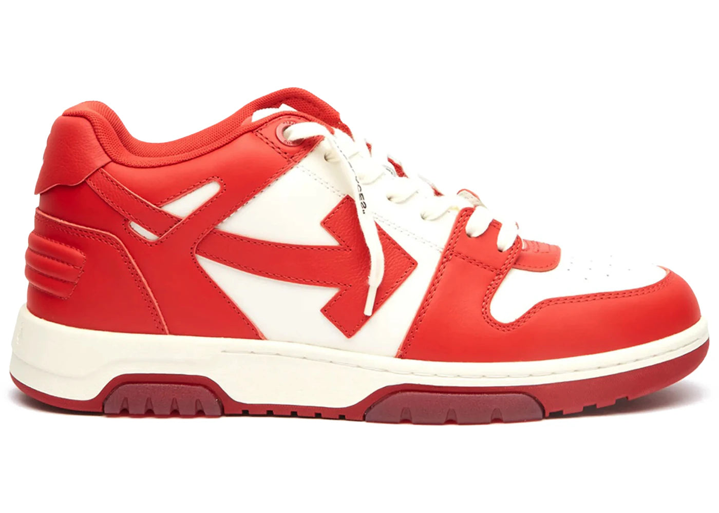OFF-WHITE Out Of Office OOO Low Tops Bright Red White