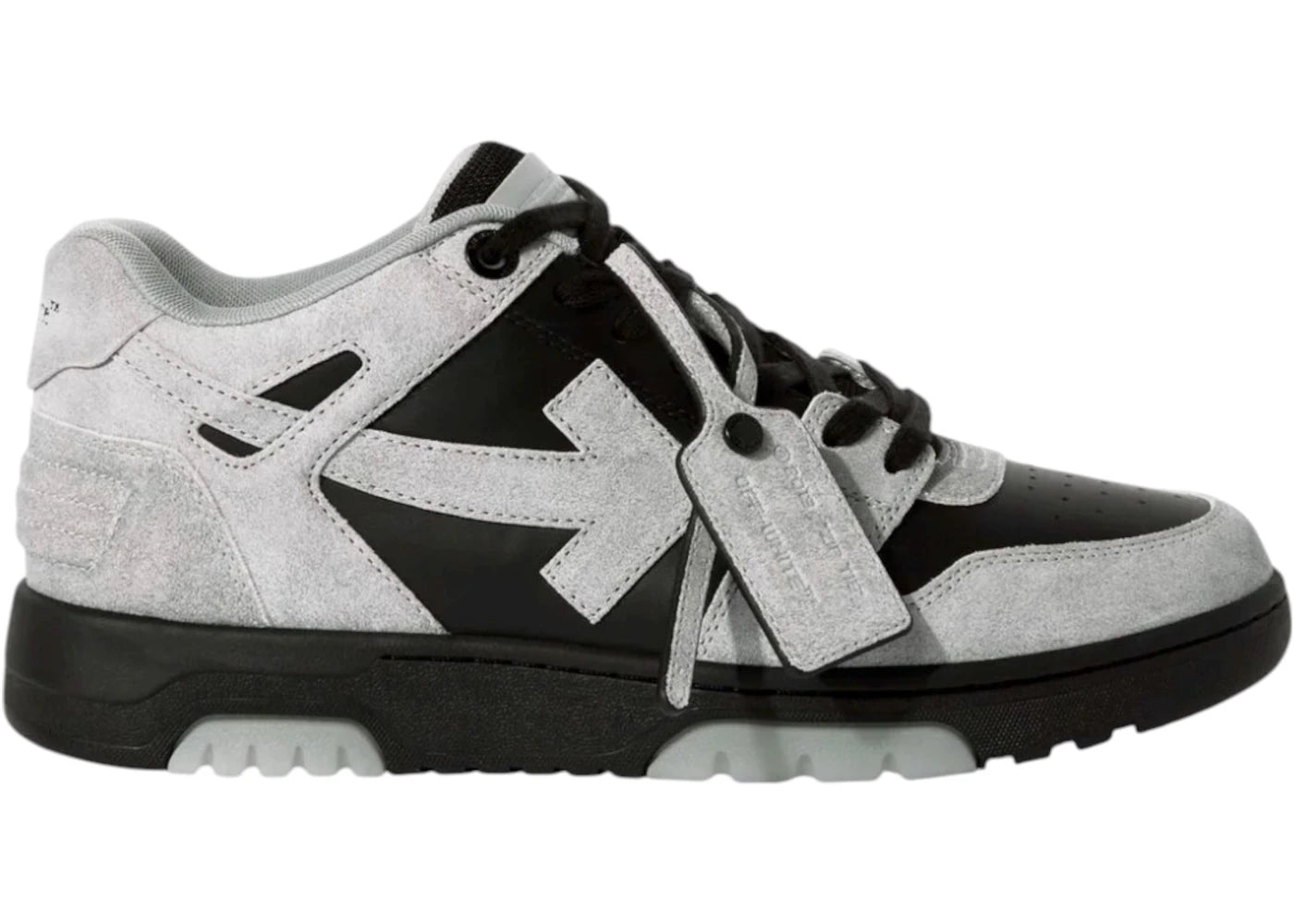 OFF-WHITE Out Of Office OOO Low Tops Light Gray Black Suede