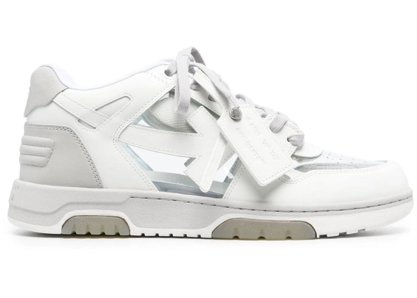 OFF-WHITE Out Of Office OOO Low Tops See Through Grey White