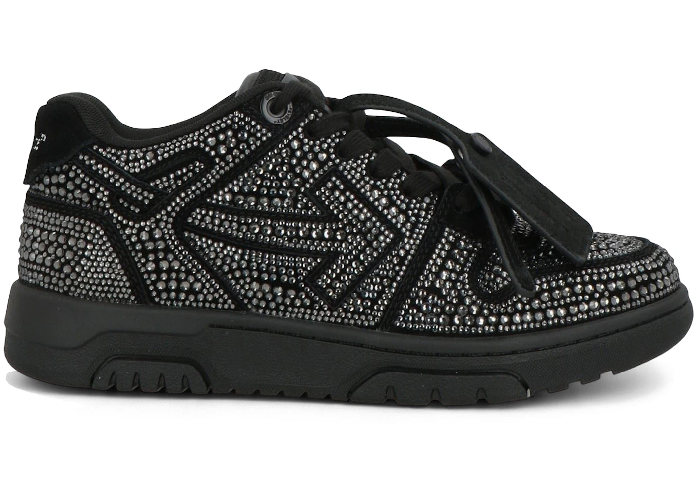 OFF-WHITE Out Of Office OOO Low Tops Strass Crystal Embellished Black (Women's)
