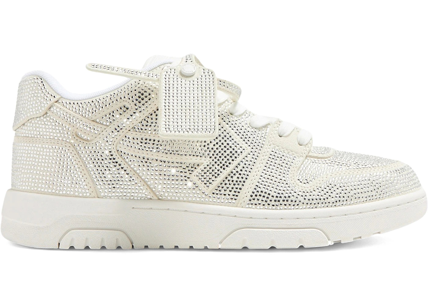 OFF-WHITE Out Of Office OOO Low Tops Strass Crystal Embellished White (Women's)