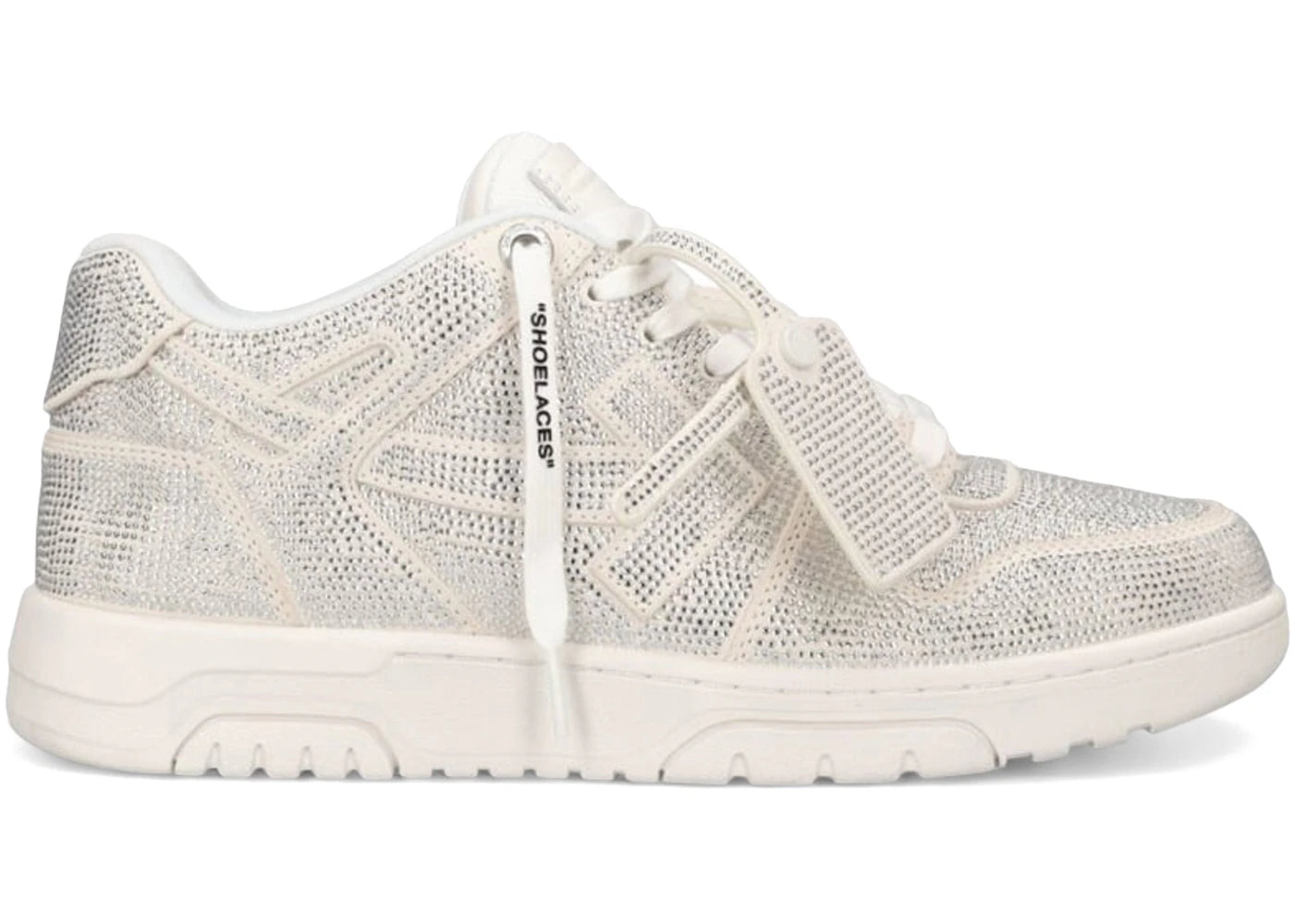 OFF-WHITE Out Of Office "OOO" Low Tops Strass White