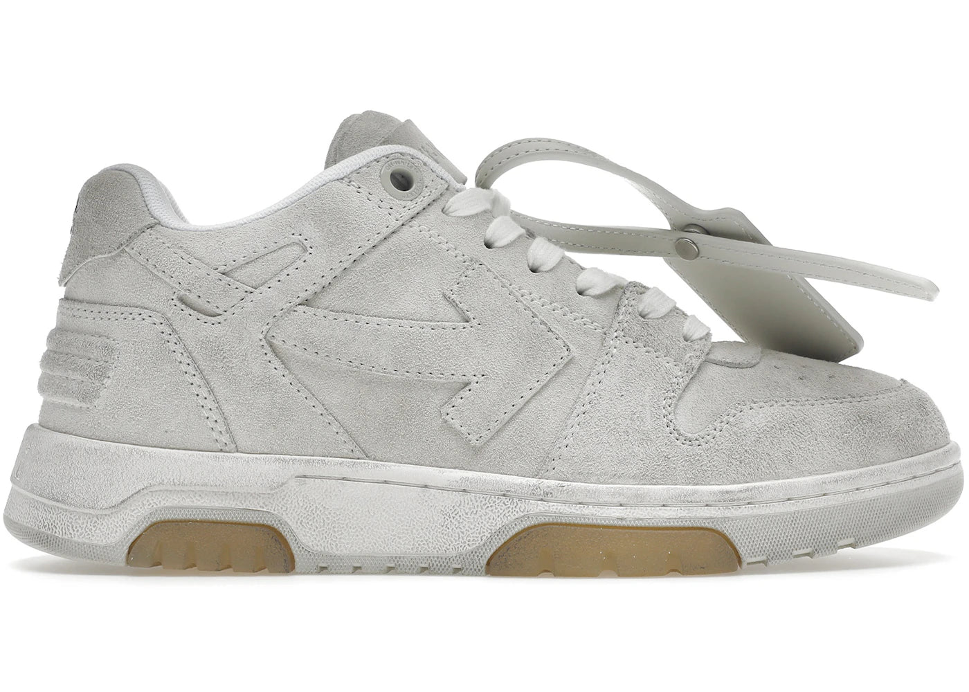 OFF-WHITE Out Of Office OOO Low Tops Vintage Suede Destressed White