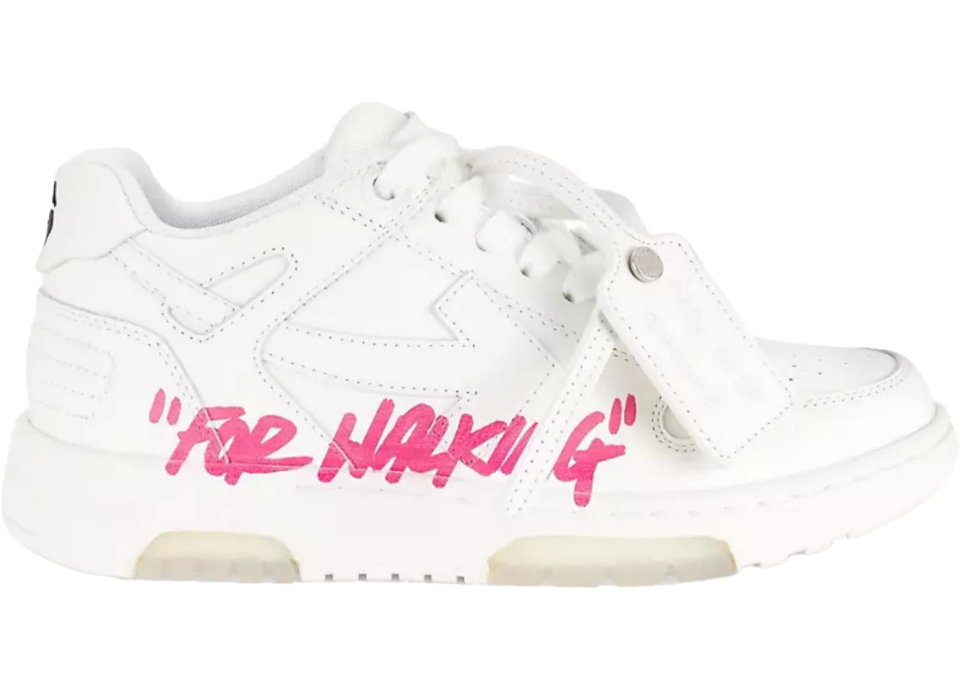 OFF-WHITE Out Of Office OOO Low Tops White Fuchsia (Women's)